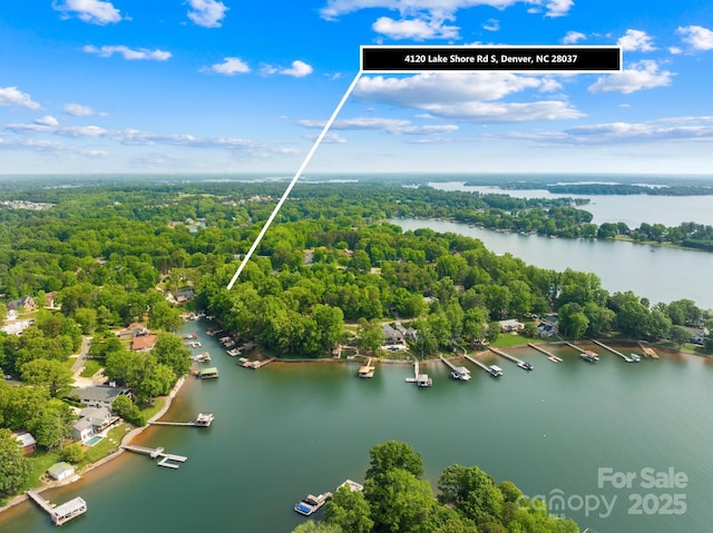 4120 Lake Shore Rd S, Denver, NC 28037 - drone / aerial view of a nearby body of water and a forest