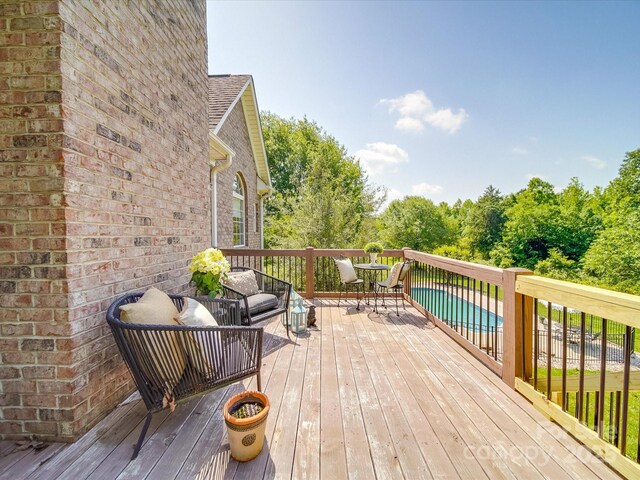 1508 Avalon Oaks Ct, Dallas, NC 28034 - wooden terrace featuring an outdoor living space