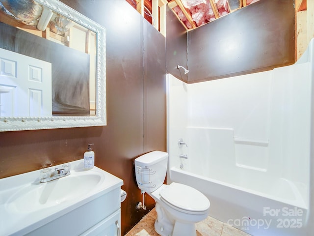 1508 Avalon Oaks Ct, Dallas, NC 28034 - full bath featuring toilet, vanity, shower / tub combination, and tile patterned floors