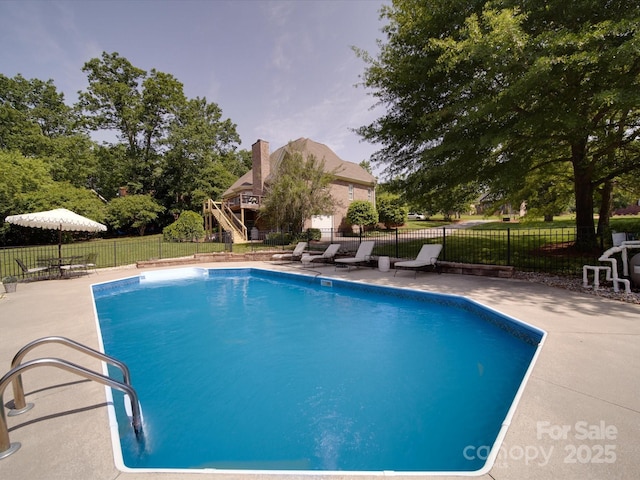 1508 Avalon Oaks Ct, Dallas, NC 28034 - view of pool featuring fence, a patio area, and stairs