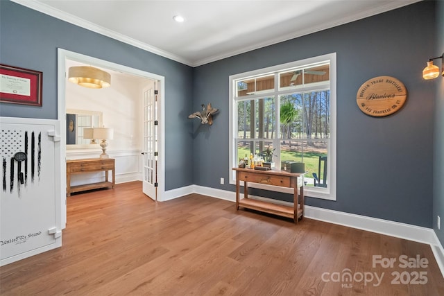722 Clegg Farm Dr, York, SC 29745 - interior space featuring wood finished floors, crown molding, and baseboards