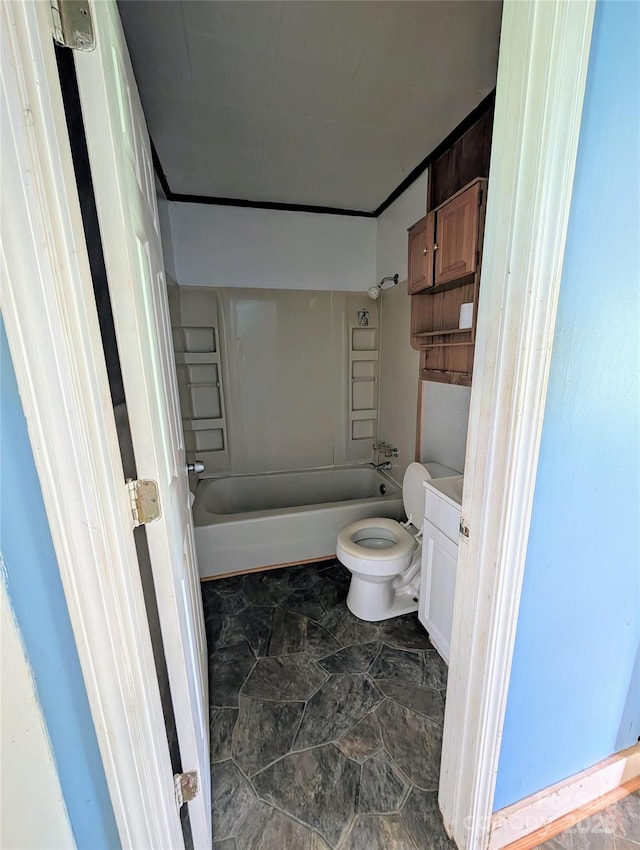 bathroom with shower / bathtub combination and toilet