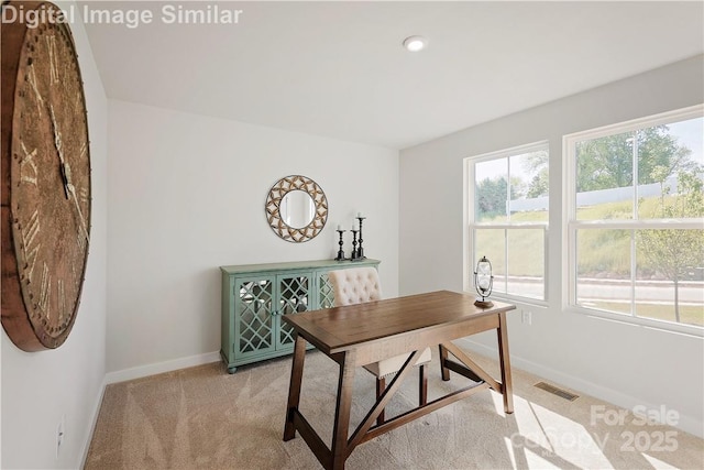 577 Nesbe St Unit 2222, Lancaster, SC 29720 - office area featuring light colored carpet, baseboards, and recessed lighting