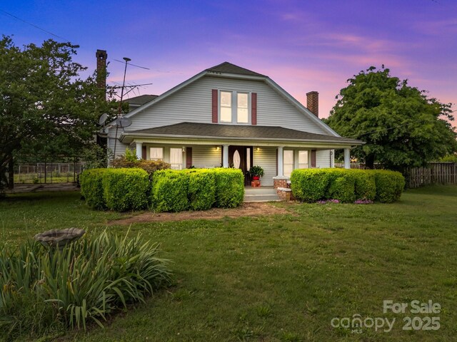 18070 Old Beatty Ford Rd, Gold Hill, NC 28071 - view of front facade with a chimney and a porch