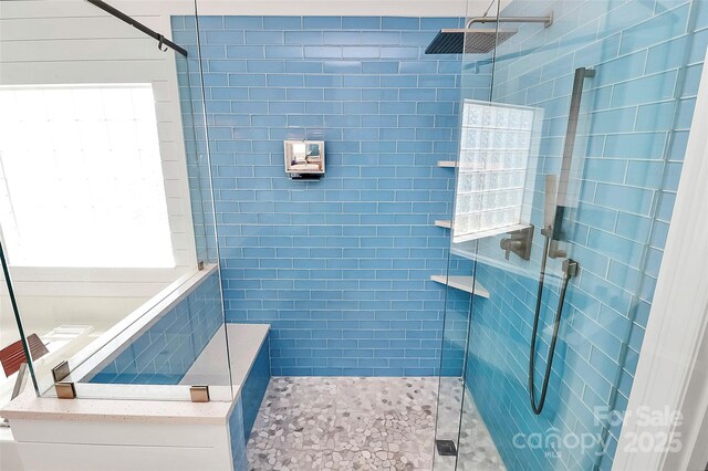 1618 Bay Meadows Ave NW, Concord, NC 28027 - bathroom with a stall shower and healthy amount of natural light