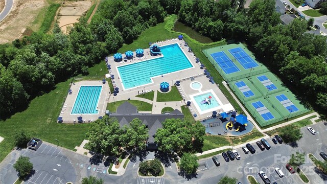 1618 Bay Meadows Ave NW, Concord, NC 28027 - aerial view of property and surrounding area with a pool