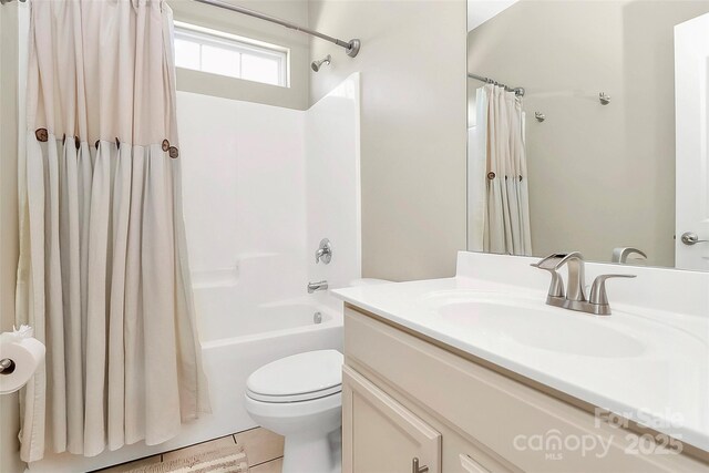 1618 Bay Meadows Ave NW, Concord, NC 28027 - full bath featuring vanity, shower / bath combo, and toilet