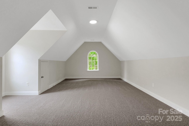 6718 Heritage Orchard Way, Huntersville, NC 28078 - additional living space featuring carpet flooring, baseboards, and vaulted ceiling