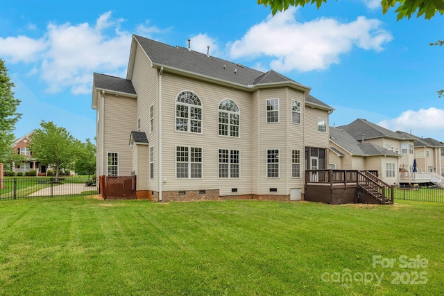 6718 Heritage Orchard Way, Huntersville, NC 28078 - back of house featuring crawl space and a wooden deck