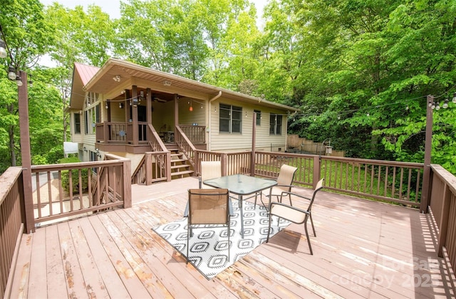571 Ivy Ridge Cir, Sylva, NC 28779 - wooden terrace with stairs and view of scattered trees