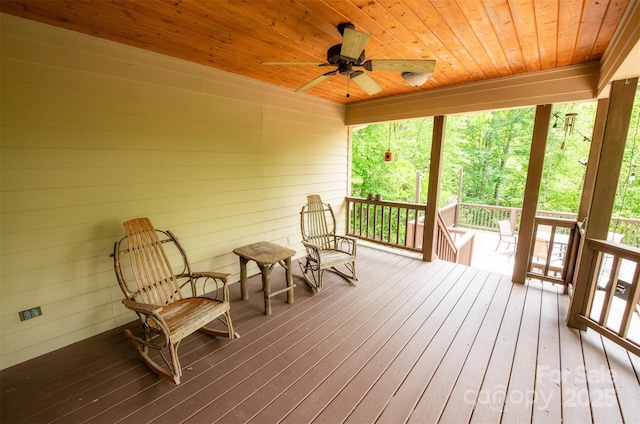 571 Ivy Ridge Cir, Sylva, NC 28779 - wooden deck with ceiling fan