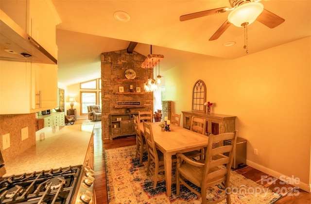 571 Ivy Ridge Cir, Sylva, NC 28779 - dining space featuring wood finished floors, ceiling fan, and baseboards
