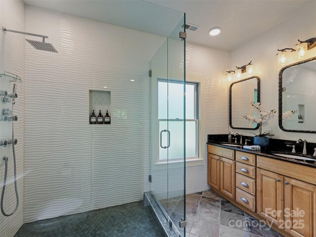 62 Blair Athel Pt, Waynesville, NC 28786 - full bath with a shower stall and double vanity