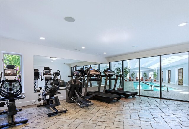 62 Blair Athel Pt, Waynesville, NC 28786 - workout area featuring recessed lighting and baseboards