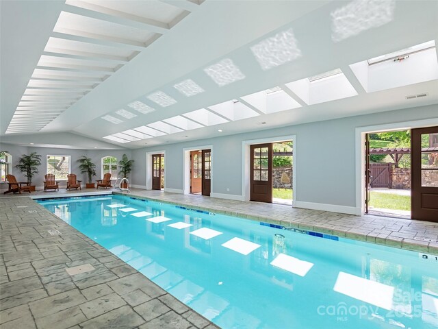 62 Blair Athel Pt, Waynesville, NC 28786 - indoor pool featuring a skylight
