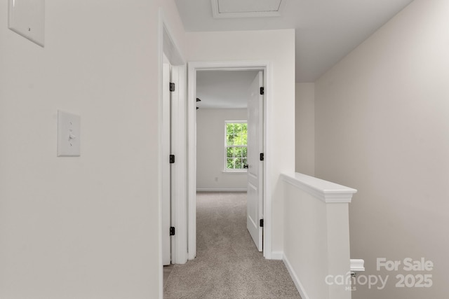 5529 Seths Dr, Charlotte, NC 28269 - hall featuring carpet floors, an upstairs landing, and baseboards