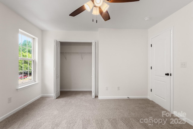5529 Seths Dr, Charlotte, NC 28269 - unfurnished bedroom featuring carpet flooring, baseboards, a closet, and ceiling fan