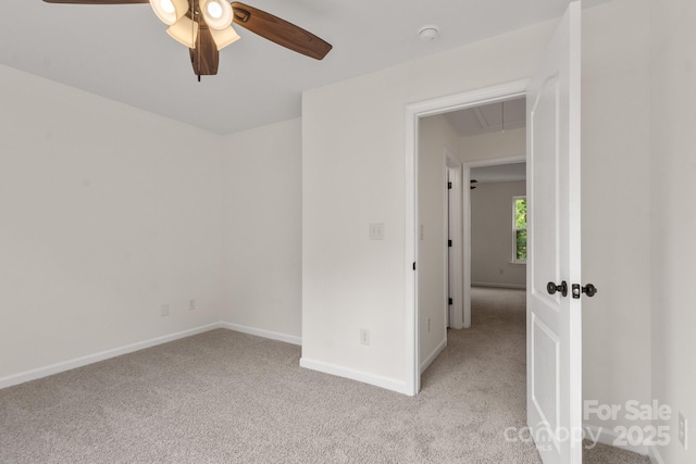 5529 Seths Dr, Charlotte, NC 28269 - unfurnished room featuring attic access, light carpet, a ceiling fan, baseboards, and a smoke detector