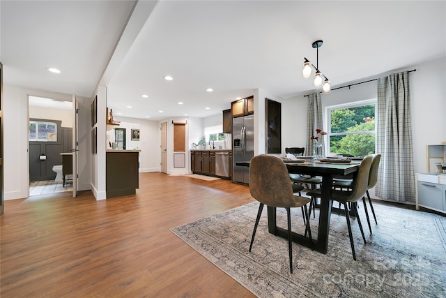 903 Middlefork Rd, Brevard, NC 28712 - dining space with wood finished floors and recessed lighting