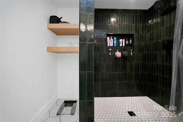 903 Middlefork Rd, Brevard, NC 28712 - bathroom with tile patterned floors and tiled shower