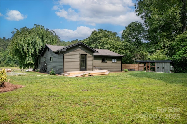 903 Middlefork Rd, Brevard, NC 28712 - rear view of property with an outbuilding and a deck