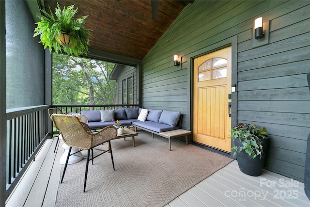 903 Middlefork Rd, Brevard, NC 28712 - wooden deck with an outdoor hangout area