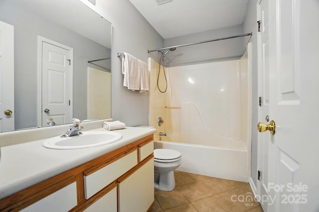 317 Cedarcroft Dr, Mooresville, NC 28115 - full bathroom with vanity, toilet, shower / bath combination, and tile patterned flooring