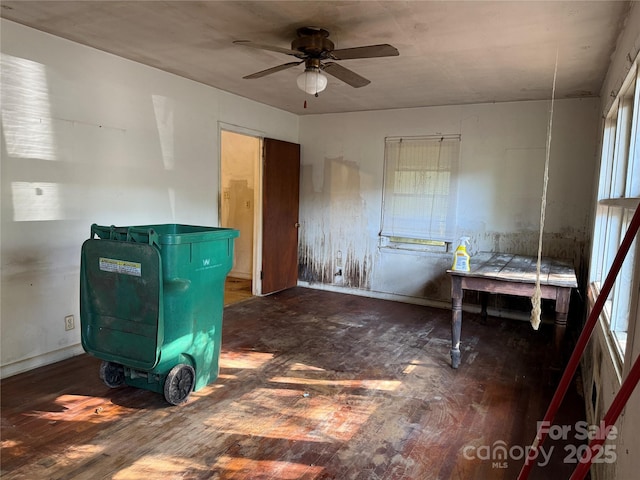 112 Greenwood Ave, Belmont, NC 28012 - miscellaneous room featuring a ceiling fan, wood finished floors, and baseboards