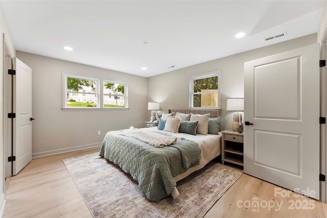 3661 Annlin Ave, Charlotte, NC 28209 - bedroom with light wood finished floors, baseboards, and recessed lighting
