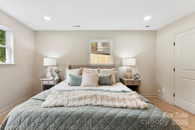 3661 Annlin Ave, Charlotte, NC 28209 - bedroom with light wood-type flooring, baseboards, and recessed lighting
