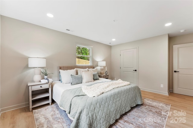 3661 Annlin Ave, Charlotte, NC 28209 - bedroom featuring baseboards, light wood-type flooring, and recessed lighting