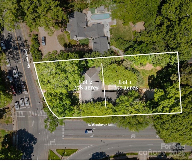 bird's eye view of a pool area
