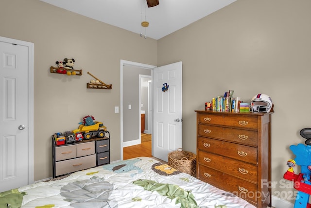 170 Wagon Wheel Way Unit 4, Salisbury, NC 28147 - bedroom with a ceiling fan, baseboards, and wood finished floors