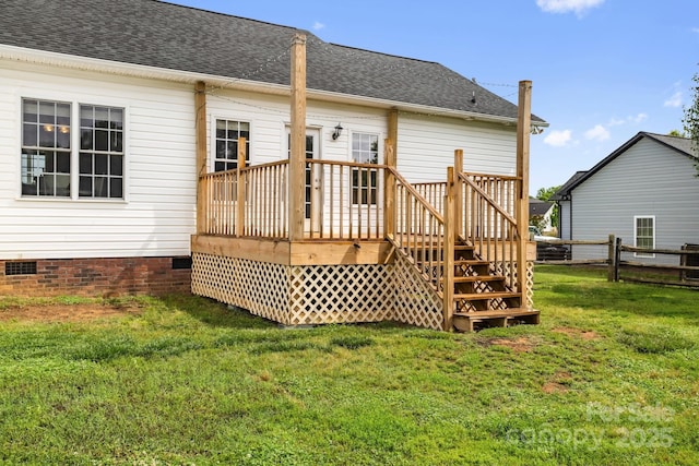 170 Wagon Wheel Way Unit 4, Salisbury, NC 28147 - rear view of house with a deck, a shingled roof, and crawl space