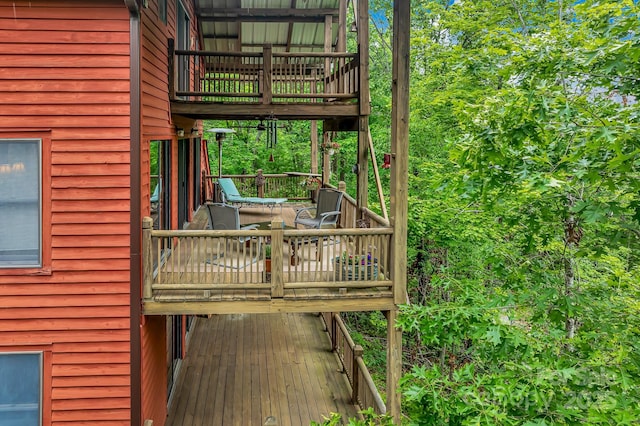 214 Laurel Mountain Trl, Saluda, NC 28773 - view of wooden terrace