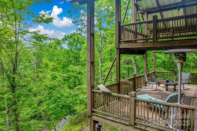 214 Laurel Mountain Trl, Saluda, NC 28773 - view of wooden terrace