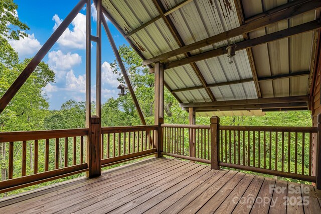 214 Laurel Mountain Trl, Saluda, NC 28773 - view of wooden terrace