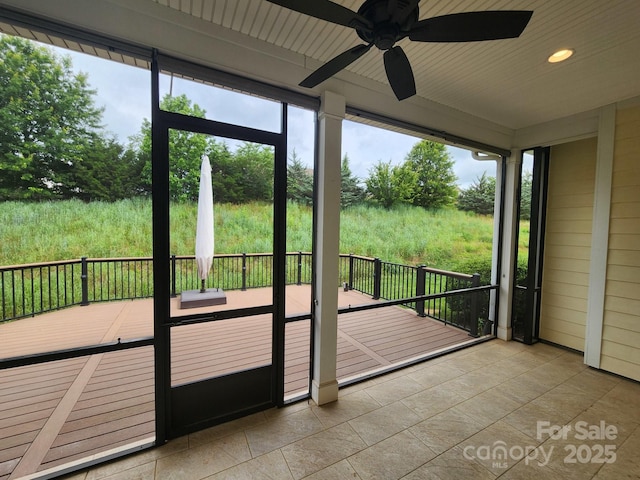 467 Granite Lake Ct, Denver, NC 28037 - unfurnished sunroom with a ceiling fan