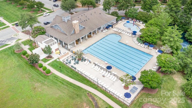 3105 Bonterra Blvd, Indian Trail, NC 28079 - aerial view of a pool