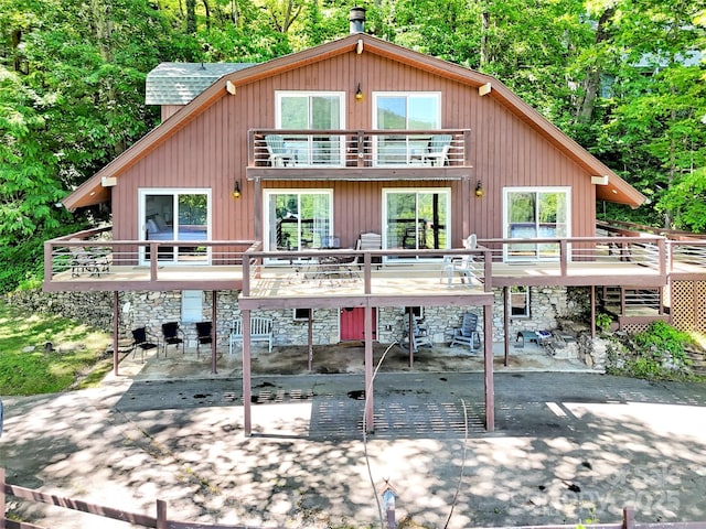 80 Hidden Falls Rd, Maggie Valley, NC 28751 - view of front of home featuring a patio and a balcony