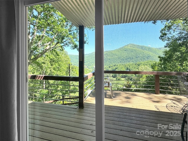 80 Hidden Falls Rd, Maggie Valley, NC 28751 - wooden deck featuring a mountain view