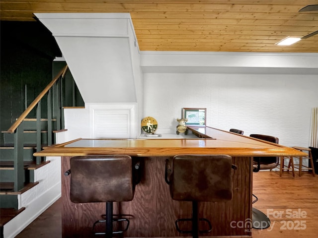 80 Hidden Falls Rd, Maggie Valley, NC 28751 - bar area featuring stairs and wood finished floors