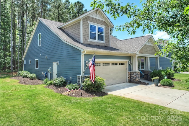 528 Sandbar Pt, Clover, SC 29710 - view of side of home with concrete driveway, a lawn, and roof with shingles