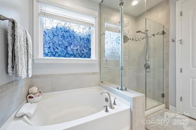 528 Sandbar Pt, Clover, SC 29710 - bathroom featuring a shower stall and a bath
