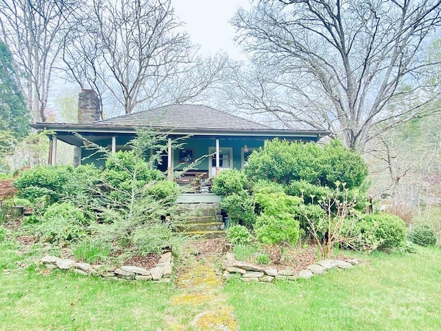 5933 N Norton Rd, Cullowhee, NC 28723 - view of front of home with a chimney and a porch
