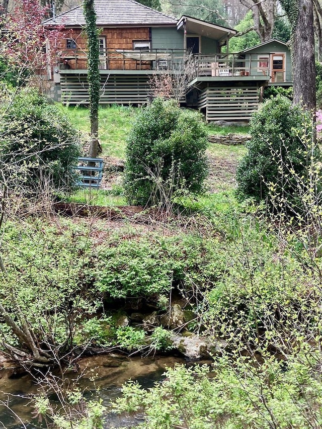 5933 N Norton Rd, Cullowhee, NC 28723 - view of yard with stairs and a deck
