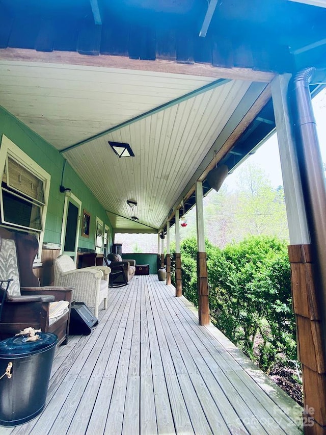 5933 N Norton Rd, Cullowhee, NC 28723 - wooden terrace with covered porch