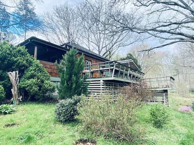 5933 N Norton Rd, Cullowhee, NC 28723 - view of home's exterior featuring a deck and stairs