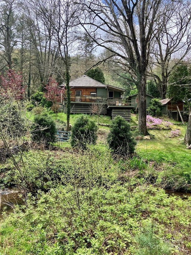 5933 N Norton Rd, Cullowhee, NC 28723 - view of yard featuring a deck