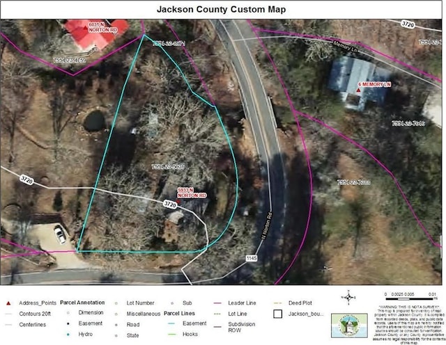 5933 N Norton Rd, Cullowhee, NC 28723 - map of property location with property boundaries highlighted